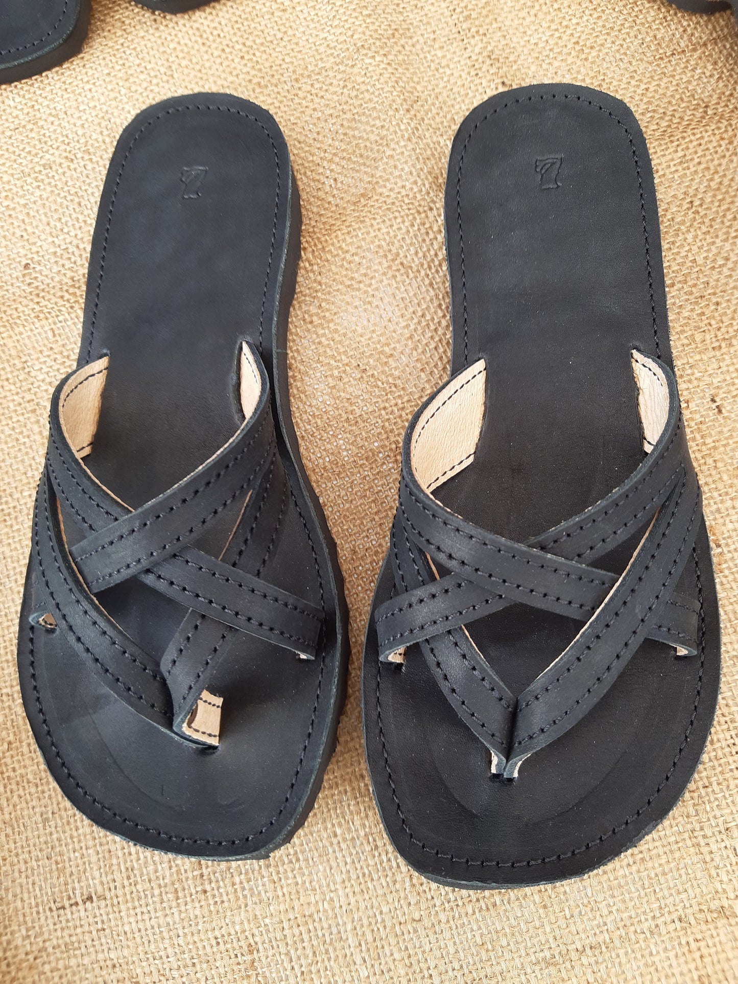 WOMENS Leather Sandals/Thongs Dble Cross Over