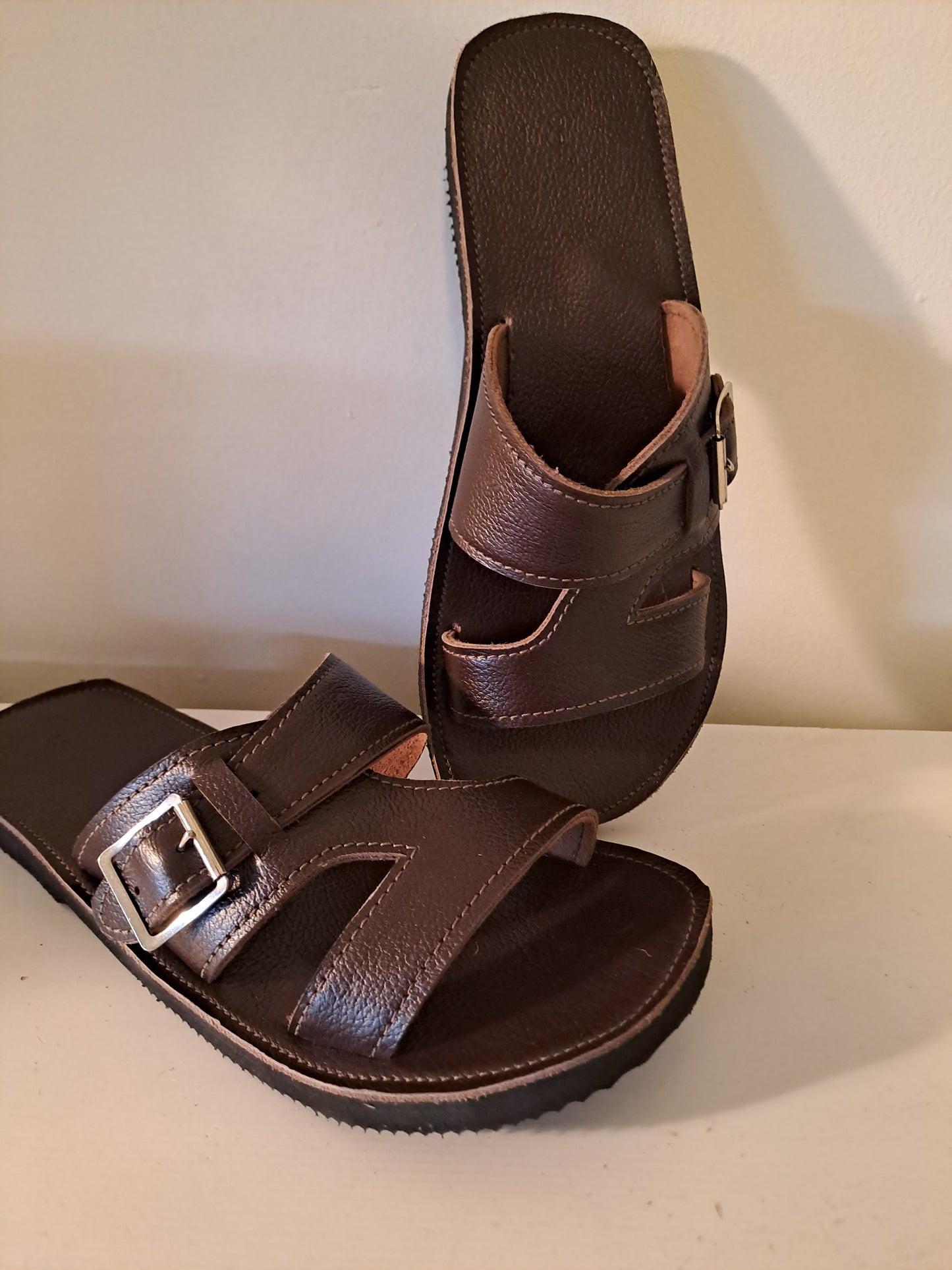MENS Leather Slip On Sandals