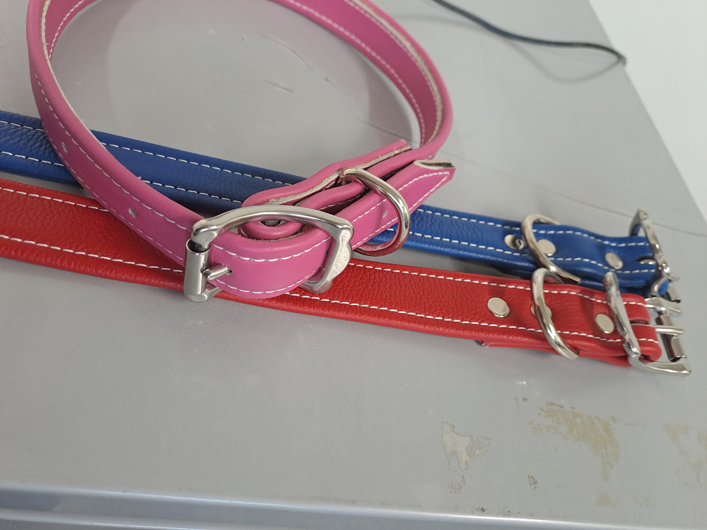 Dog Collars - 25mm Wide Pink Blue or Red