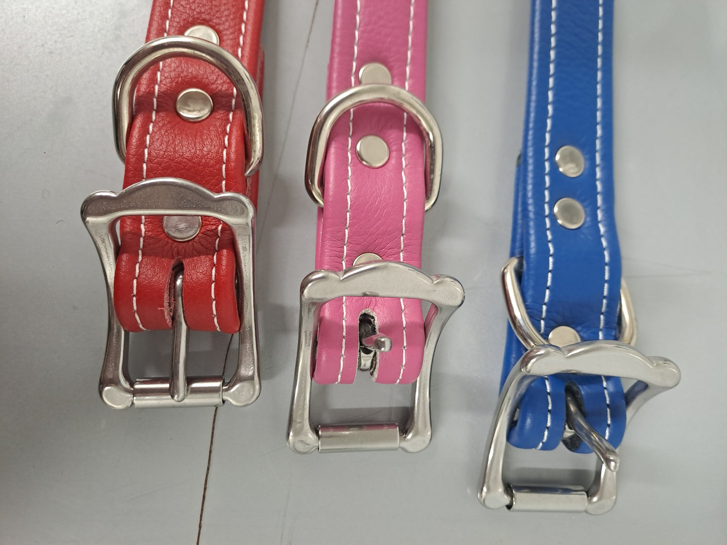 Dog Collars - 25mm Wide Pink Blue or Red