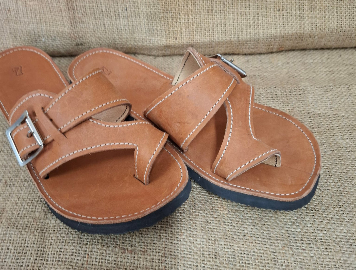 MENS Leather Toe Thong Sandals