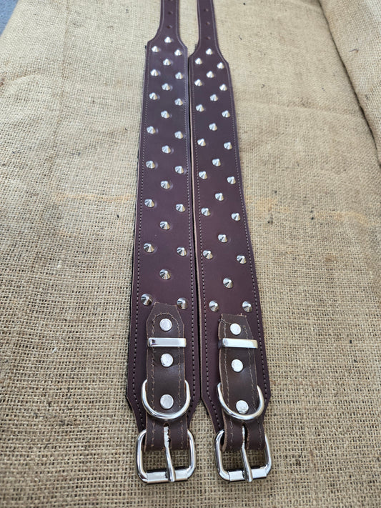 Dog Collars Leather STUDDED -  25mm