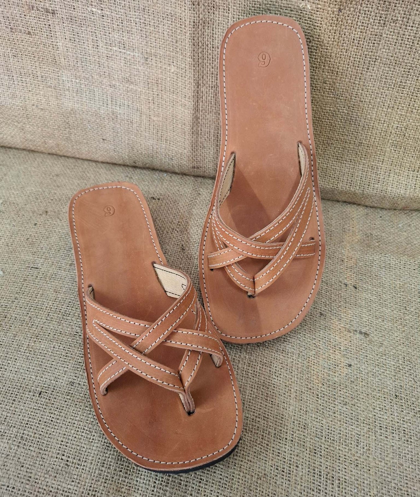 WOMENS Leather Sandals/Thongs Dble Cross Over