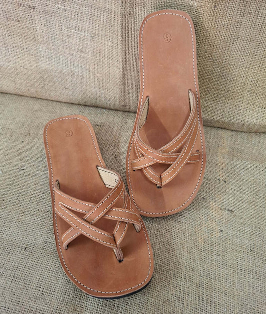 WOMENS Leather Sandals/Thongs Dble Cross Over